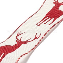 Christmas Theme Polyester Imitation Linen Wrapping Ribbon&nbsp;SRIB-P020-01A