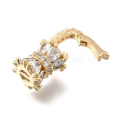 Brass Micro Pave Cubic Zirconia Donut Bails&nbsp;LS-KK-U061-17G