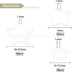 90個3スタイル淡水シェルペンダント  スター  貝殻色  30個/スタイル&nbsp;SHEL-BC0001-016