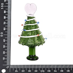 手作りのランプワーククリスマスツリーオーナメント  インテリアオーナメントパーツ  グリーン  44x40x85.5mm&nbsp;LAMP-C026-06A