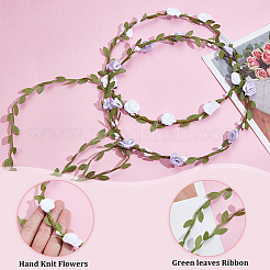 2Pcs 2 Colors Polyester Artificial Rose Garland Headbands Hair Vine&nbsp;AJEW-CP0008-26D
