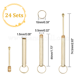 鉄製の携帯用線香灰スプーン  ミニキーホルダーツール用品  ゴールドカラー  7.45cm  1.15x0.06cm  2個/セット  24セット/箱&nbsp;AJEW-CA0002-88