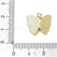 真鍮製エナメルペンダント  蝶のチャーム  ゴールドカラー  スチールブルー  14.5x17.5x3mm  穴：3.5mm&nbsp;KK-CBA97B9-04G