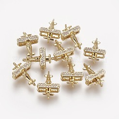 Brass Cubic Zirconia Links&nbsp;ZIRC-E162-04G