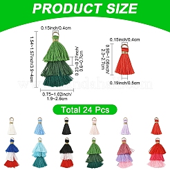 24Pcs 12 Styles Polycotton(Polyester Cotton) Tassel Pendant Decorations&nbsp;FIND-YW0012-77