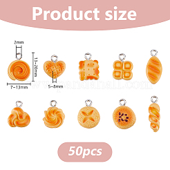 50Pcs Opaque Resin Pendants&nbsp;RESI-DC0001-62