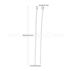 アイアン製9ピン  ニッケルフリー  プラチナ  70x0.7mm  穴：2mm  約1200個/500g&nbsp;IFIN-R218-0.7x70-P-NF