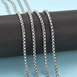 変色しにくい304ステンレススチールベネチアンチェーン  溶接されていない  ステンレス鋼色  3.5x3.5mm&nbsp;CHS-K001-37A