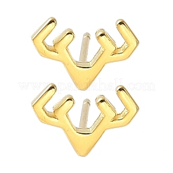 女性用スターリングシルバースタッドピアス925個  鹿  ゴールドカラー  7x10mm&nbsp;EJEW-K303-03G
