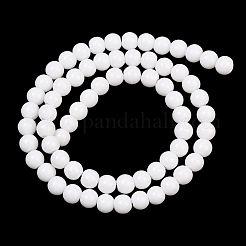 天然なラウンド陶器ビーズ連売り  6.5mm  穴：1mm  約63個/連  15.5インチ&nbsp;PORC-S484-6mm