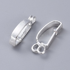 真鍮製のドーナツベイル  ドーナツ  piディスクペンダントジュエリー作りに適合  銀  30x4.8x10mm  穴：4x3mm  内寸（ドーナツを入れる部分）：約20.4x6.6mm&nbsp;K305-S