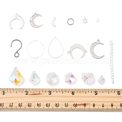 DIY ジュエリーペンダントデコレーションキット  ガラスペンダントと真鍮チャームを含む  ミックスカラー  8x1mm  内径：6mm&nbsp;DIY-FS0008-64