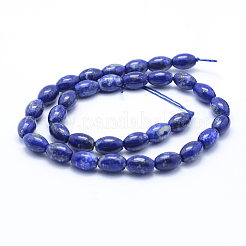 Natural Lapis Lazuli Beads Strands&nbsp;G-P342-08-8x12mm-A