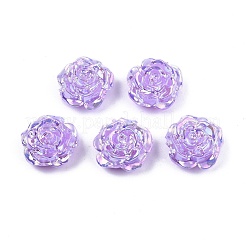不透明な腹筋プラスチック ビーズ  片穴  花  ライラック  15x16x6.5mm  穴：1.2mm&nbsp;KY-G019-02C