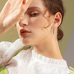 女性用ブラスハートダングルスタッドピアス、スターリングシルバーピン925本付き  プラチナ  36x33mm  ピン：0.8mm&nbsp;JE1091B