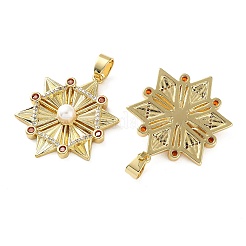Brass Micro Pave Cubic Zirconia Pendants&nbsp;KK-D221-10G