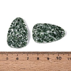 天然グリーンスポットジャスパーペンダント  ティアドロップチャーム  多面カット  32~33x20~21x3.5~4mm  穴：1.6~1.8mm&nbsp;G-Q601-38F
