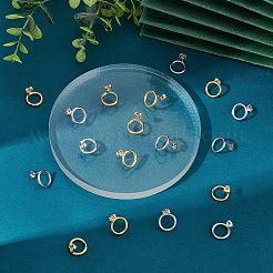 20個 2色 304ステンレススチールリングスタッドピアス（女性用）  ゴールデン·ステンレス鋼色  14x2mm  ピン：0.6mm  10個/カラー&nbsp;EJEW-UN0002-11