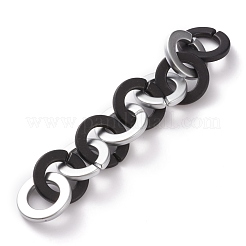 手作り不透明スプレー塗装アクリル rolo チェーン  溶接されていない  ミックスカラー  31.5x4.5mm  39.37インチ（1m）/連  1連 /セット&nbsp;AJEW-JB00847