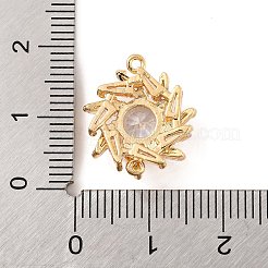 Brass Pave Clear Cubic Zirconia Connector Charms&nbsp;KK-S389-40G