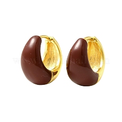 Brass Enamel Hoop Earrings&nbsp;EJEW-B120-07G-02