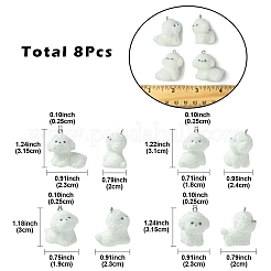 4Styles 8Pcs Flocking Resin Cute Puppy Pendants&nbsp;RESI-YW0003-43B