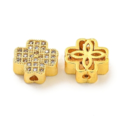 Brass Cubic Zirconia Beads&nbsp;KKB-L215-031G