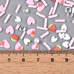 手作り樹脂クレイカボション  プラスチック付き  混合図形  ミックスカラー  3~9x1~7x0.3~6mm&nbsp;CLAY-N013-18