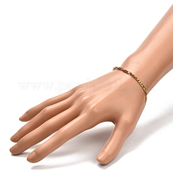 304ステンレススチールフィガロチェーンブレスレット男性用女性用  ゴールドカラー  7-5/8インチ（19.5cm）&nbsp;BJEW-JB06937