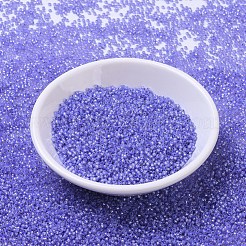 MIYUKIラウンドロカイユビーズ  日本製シードビーズ  （rr649)染めの紫の銀色のアラバスター  11/0  2x1.3mm  穴：0.8mm  約1100PCS /ボトル  10 G /ボトル&nbsp;SEED-JP0008-RR0649