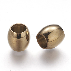 滑らかな304ステンレススチールビーズ  イオンプレーティング（ip）  ゴールドカラー  11x10mm  穴：6mm&nbsp;LS-STAS-Q146