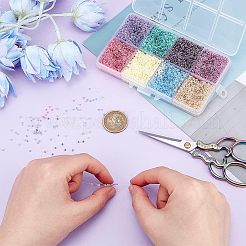 120g 5 Style 12/0 Imitation Jade Glass Seed Beads&nbsp;SEED-NB0001-87