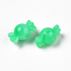 アクリルビーズ  天然石風  キャンディ  春の緑  9.5x18x10mm  穴：2.5mm  約830個/500g&nbsp;MACR-S375-004-A02