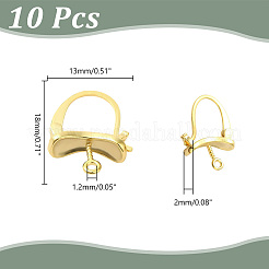 女性用真鍮フープピアス金具10個  14KGP本金メッキ  18x13x2mm  穴：1.2mm  ピン：0.8mm  10pc&nbsp;DIY-AR0004-45