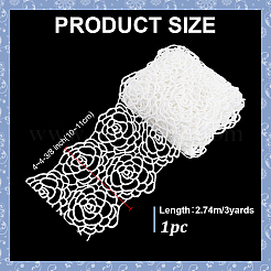 Polyester Lace Trim&nbsp;OCOR-WH0111-142B