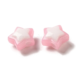 模造ゼリー透明アクリルビーズ  ツートン  スター  ピンク  17x18x3mm  穴：3.5mm  20個/セット&nbsp;LS-SACR-R741-03F