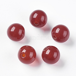 天然石カーネリアンビーズ  片穴  染め＆加熱  ラウンド  6mm  穴：1mm&nbsp;G-K275-12-6mm