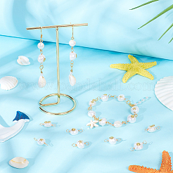 36Pcs 3 Styles Grade AA Natural Cultured Freshwater Pearl Connector Charms with Golden Tone Alloy Slices&nbsp;FIND-BC0004-55