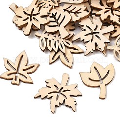 未完成の木製の切り抜き  葉  DIYクラフト用品  パパイヤホイップ  27.5~31x19~30x2.5mm  約50個/袋&nbsp;WD-CBACC5B-28