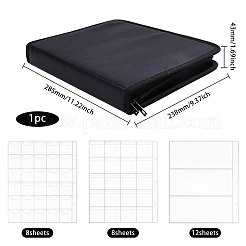 PUレザーホルダーアルバム  コレクション収納  鉄バインダーリング付き  ゲームカード用  ブラック  285x238x43mm&nbsp;AJEW-WH0696-609
