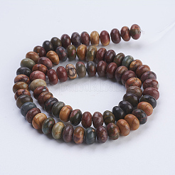Natural Polychrome Jasper/Picasso Stone/Picasso Jasper Beads Strands&nbsp;X-G-P354-03-8x5mm