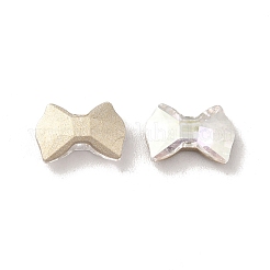 K9ガラスラインストーンカボション  フラットバック＆バックメッキ  多面カット  蝶結び  クリスタル  6.8x10x3mm&nbsp;RGLA-G017-03B-001TR