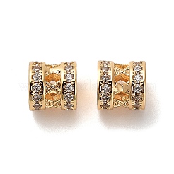 Brass Micro Pave Clear Cubic Zirconia Beads&nbsp;KK-B110-09G