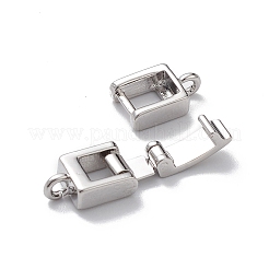 Rack Plating Brass Fold Over Clasps with Loops&nbsp;KK-L184-89P