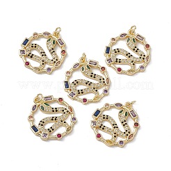 Brass Colorful Cubic Zirconia Pendants&nbsp;KK-E068-VA166-2
