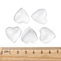 透明なガラスのハートカボション  透明  20x20x5~6mm&nbsp;X-GGLA-R021-20mm