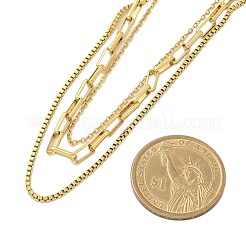 304 Stainless Steel 3 Layer Necklaces for Women&nbsp;NJEW-C084-03G