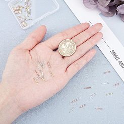 スーパーファインディング40個2色真鍮製チューブビーズ  長持ちメッキ  カーブビーズ  チューブ  24KGP本金メッキと925スターリングシルバーメッキ  30x2mm  穴：1mm  20個/カラー&nbsp;KK-FH0003-26