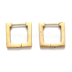 304 Stainless Steel Square Huggie Hoop Earrings&nbsp;STAS-J033-09B-G