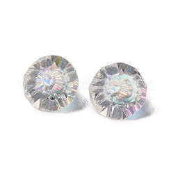 ガラス k9 ガラス  模造オーストリアクリスタルビーズ  多面カット  ダイヤモンド  クリアAB  6x3.5mm  穴：1mm&nbsp;GLAA-H024-04